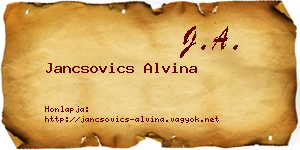 Jancsovics Alvina névjegykártya